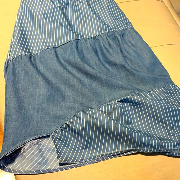 BCBGMAXAZRIA girls Asymmetric-tier denim dress + headband(sold separately) - Picture 4 of 7